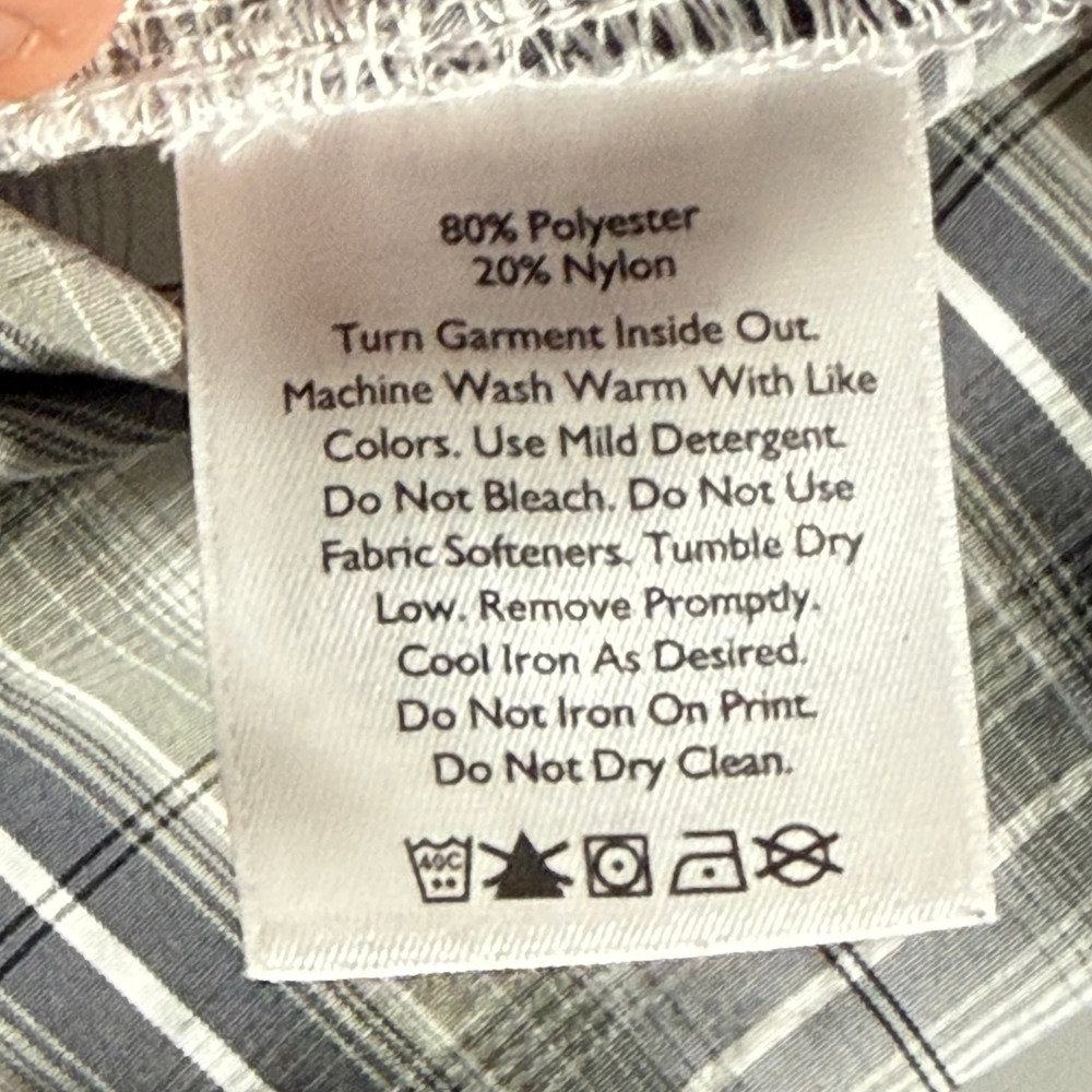 Eddie Bauer Mens Grey Plaid Short Sleeve Button Down Shirt Medium Hiking Mesh - Picture 5 of 8